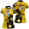Goofygear Personalized Yellow Black Funny Billiard Balls Pool Shirts For Women, Best Billiard Team Shirts
