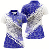 Goofygear Custom Bowling Shirts For Women, Team Name Bowling Jerseys Eagle Wings Blue