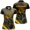 Goofygear Black And Gold Custom Bowling Team Shirts For Women, Bowling Tournament Jerseys