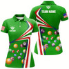 Goofygear Personalized Us Flag Billiard Balls Green 3D Polo Shirts For Women, Custom 8 Ball Pool Jerseys