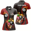 Goofygear Personalized Billiards Ball 8 Water Flow Polo Shirts For Women, Custom 8 Ball Flame Billiard Jerseys
