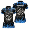 Goofygear Personalized Blue Fire Glass Break Dart Shirts Custom Dart Jerseys For Women Dart Team Shirts