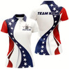 Goofygear American Flag Custom Patriotic Bowling Shirts For Women, Team Bowling League Shirts Uniform Style 3
