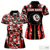 Goofygear Custom Red Camouflage 8 Ball Pool Billiard Shirt For Women, Billiard Jersey Outfit, Pool Team Shirt