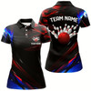 Goofygear Black, Red And Blue Custom Patriotic Bowling Shirts For Women, Us Bowling League Shirts Style 2