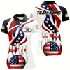 Goofygear American Flag Custom Patriotic Bowling Shirts For Women, Team Bowling League Shirts Uniform Style 4