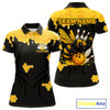 Goofygear Custom Black And Yellow Honey Bee Bowling Shirts For Women, Bee Bowling Team Bowlers Outfit