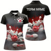 Goofygear Custom Black And Red Bowling League Shirts, Bowling Team Jerseys Bowling Shirts For Women