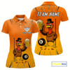 Goofygear Orange Funny Turkey 8 Ball Pool Billiard Shirt For Women Custom Thanksgiving Billiard Jersey