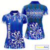 Goofygear Blue Flames Dart Shirt For Women Dartboard Design - Custom Team & Player Name