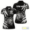 Goofygear White Black Darts Board Break Glass Custom Dart Shirts For Women, Darts Team Shirts Dart Jersey