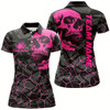 Goofygear Black Skull Camo Bowling Shirt For Women Custom Bowling Team Jerseys, Gifts For Bowlers Pink