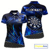 Goofygear Flaming Dartboard & Dart Arrows Blue Darts Shirt For Women - Custom Name & Team Jersey