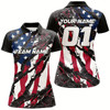 Goofygear Custom American Flag Patriotic Bowling Shirt For Women With Custom Name, Team Name, Number Style 2