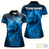 Goofygear Blue Flaming Wolf Dartboard Darts Shirt For Women - Custom Team Jersey For Players