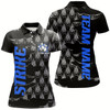 Goofygear Customize Name Strike Bowling Shirts For Women, Flame Bowling Balls Bowler Outfits Blue