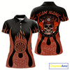 Goofygear Skull Firefighter Orange-Black Custom Flame Dart Shirt For Women, Dart Team Jerseys