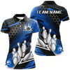 Goofygear Black And Blue Custom Bowling Team Jerseys, Bowling League Shirts For Women, Bowlers Outfits Style 1