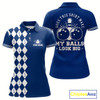 Goofygear Funny Blue And White Argyle Retro Women Bowling Shirts Custom Does This Shirt Make My Balls Look Big