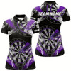 Goofygear Personalized Darts Tournament Grunge Style Darts Shirts For Women Custom Darts Team Jerseys Purple