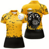 Goofygear Personalized Halloween Darts Shirts For Women, Funny Death Skeleton Orange Black Darts Jerseys