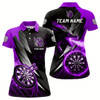 Goofygear Personalized Striking Black And Purple Flaming Dragon Dart Shirts For Women Custom Dart Team Jerseys