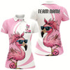 Goofygear Cute Slay Pink Flamingo Custom Funny Bowling Shirts For Women, Flamingo Bowling Team Outfits