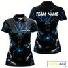 Goofygear Personalized Blue Thunder Lightning Cobra Snake Women Bowling Shirt Custom Name Bowling Team Jersey