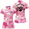 Goofygear Bowling Heartbeat Pulse Line Blue Pink Camo Custom Bowling Team Shirts For Women Style 1