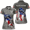 Goofygear Personalized Grey Grunge American Flag Darts Shirts For Women Custom Patriotic Darts Team Jerseys Style 1