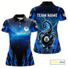 Goofygear Personalized Thunder Lightning Scorpion Billiard Shirt For Women, 8 Ball Billiard Team Jerseys Blue