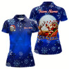 Goofygear Funny Santa Snowflakes Pattern Custom Blue Christmas Dart Shirts For Women, Xmas Gifts For Dart Lover