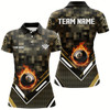 Goofygear Customized Yellow 8 Ball Fire Tech Camo Pattern Billiard Sport Jerseys For Women Billiard Team Shirts