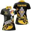 Goofygear Personalized Yellow Black 9 Ball Pool Women Billiard Shirts Custom Grunge 9 Ball Billiard Team Shirts
