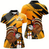 Goofygear Custom Black And Yellow Turkey Bowling Shirts For Women, Thanksgiving Bowling Team Outfits