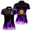 Goofygear Custom 9 Ball Purple Flaming Billiard Shirts For Women Billiard Team Shirts Billiard League