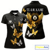 Goofygear Personalized Golden 8 Ball Wings Butterflies Billiard Shirt For Women Custom Funny Pool Team Jersey