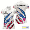 Goofygear Custom Glowing American Flag 8 Ball Billiard Shirt For Women, Patriotic Billiard Team Jerseys White