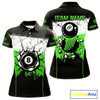 Goofygear Personalized Green Funny Break 8 Ball Grunge Billiard Shirt For Women Custom Pool Team Jersey