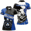 Goofygear Personalized Skull Sharp Claws Billiard Shirts For Women Custom 8 Ball Pool Team Jerseys Shirts Blue