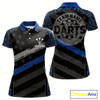 Goofygear Grey Darts & Azure Camo Pattern Darts Shirt For Women - Custom Team & Player Name