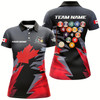 Goofygear Personalized Canadian Leaf Patriotic Billiard Shirts For Women, Team Canada Billiard Jerseys