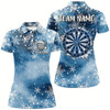Goofygear Personalized Christmas Dart Jerseys For Women Custom Blue Snowflake Pattern Dart Team Shirts