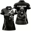 Goofygear Black Skeleton Lightning Thunder Custom Women Billiard Shirts, Billiard Pool Team Jerseys Uniform