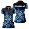 Goofygear Blue Dartboard Storm Lightning Dart Shirts For Women Custom Dart Jerseys
