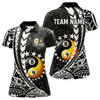 Goofygear Custom White Black Tribal Yin-Yang 8 & 9 Ball Billiard Shirt For Women, Funny Pool Team Jersey