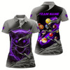 Goofygear Personalized Panther Lightning 3D Billiard Balls Pool Shirts For Women, Billiard League JerseyPurple