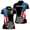 Goofygear Personalized Grunge Dartboard American Flag Darts Shirts For Women, Patriotic Us Flag Dart Jerseys