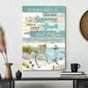 Bicycle By The Beach Every Day Is A New Beginning Canvas Wall Art Featuring Scripture And Bible Verse Decor