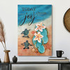 Today I Choose Joy Turtle With Sandals Canvas Wall Art Featuring Bible Verse And Christian Inspired Scripture Decor